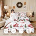 thumbnail image 4 of Erosebridal Christmas Village Full Size Comforter Sets 3-Piece,Winter Scene Bedding Comforter Set,White Green Red,Reversible,1 Comforter and 2 Pillowcases, 4 of 6