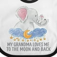 thumbnail image 4 of Inktastic My Grandma Loves Me to the Moon and Back Elephants in Clouds Boys or Girls Baby Bib, 4 of 4