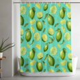 thumbnail image 5 of Shower Curtains for Bathroom-72"x72",Watercolor Green Lime on Teal Waterproof Bath Curtain Grommet Shower Curtain Set with Hooks, 5 of 9