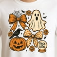 thumbnail image 3 of Floral Fall Pumpkin Bow T-Shirt – Halloween & Autumn Theme – Seasonal Unisex Wear, 3 of 6