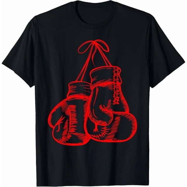 Gants de Boxe Rétro Love Rouges Sport de Combat Artistique Nouveauté Haut T-Shirt, pour Unisexe jusqu'à 3TG