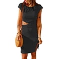thumbnail image 1 of SAYOO Vestido de mujer de manga corta con cuello redondo y corte ajustado de verano SAYOO  Moda, 1 of 3