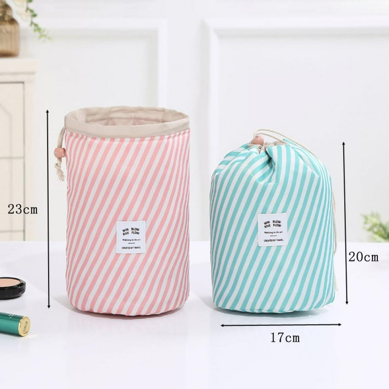 Barrel Makeup Bag Travel Drawstring Cosmetic Bag Large Toiletry
