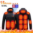 thumbnail image 3 of 9 Chaqueta calefactora, chaleco de invierno, chaquetas calefactoras eléctricas USB, chaquetas térmicas cálidas para exteriores para mujeres y hombres, ropa, chaquetas S-8XL, 3 of 5