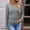 Gray, variant on Oplxuo Womens Tops Casual V Neck Long Sleeve Shirts for Women Fashion Solid Ruched Basic Tunics Blouses