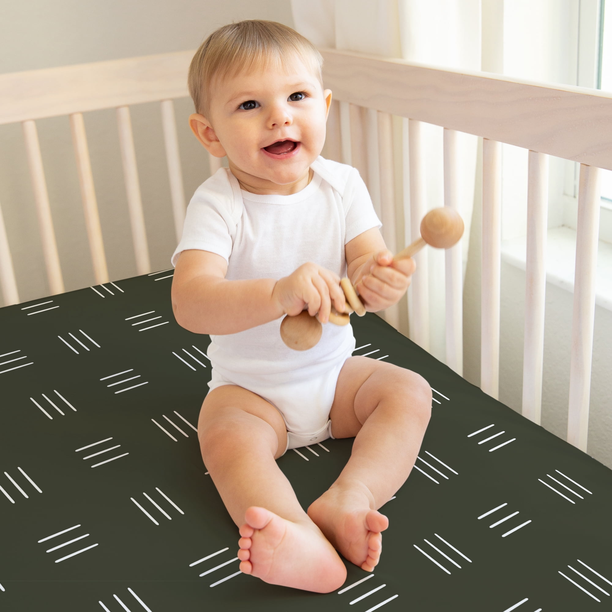 Sweet Jojo Designs Jungle Yellow Green Rust Orange Fitted Crib Sheets 2 Piece Set
