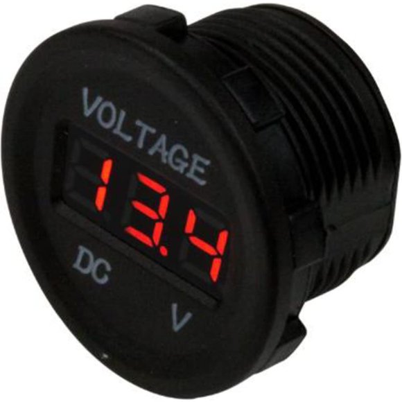 Voltímetro digital Sea Dog 421615-1, redondo, 12 V