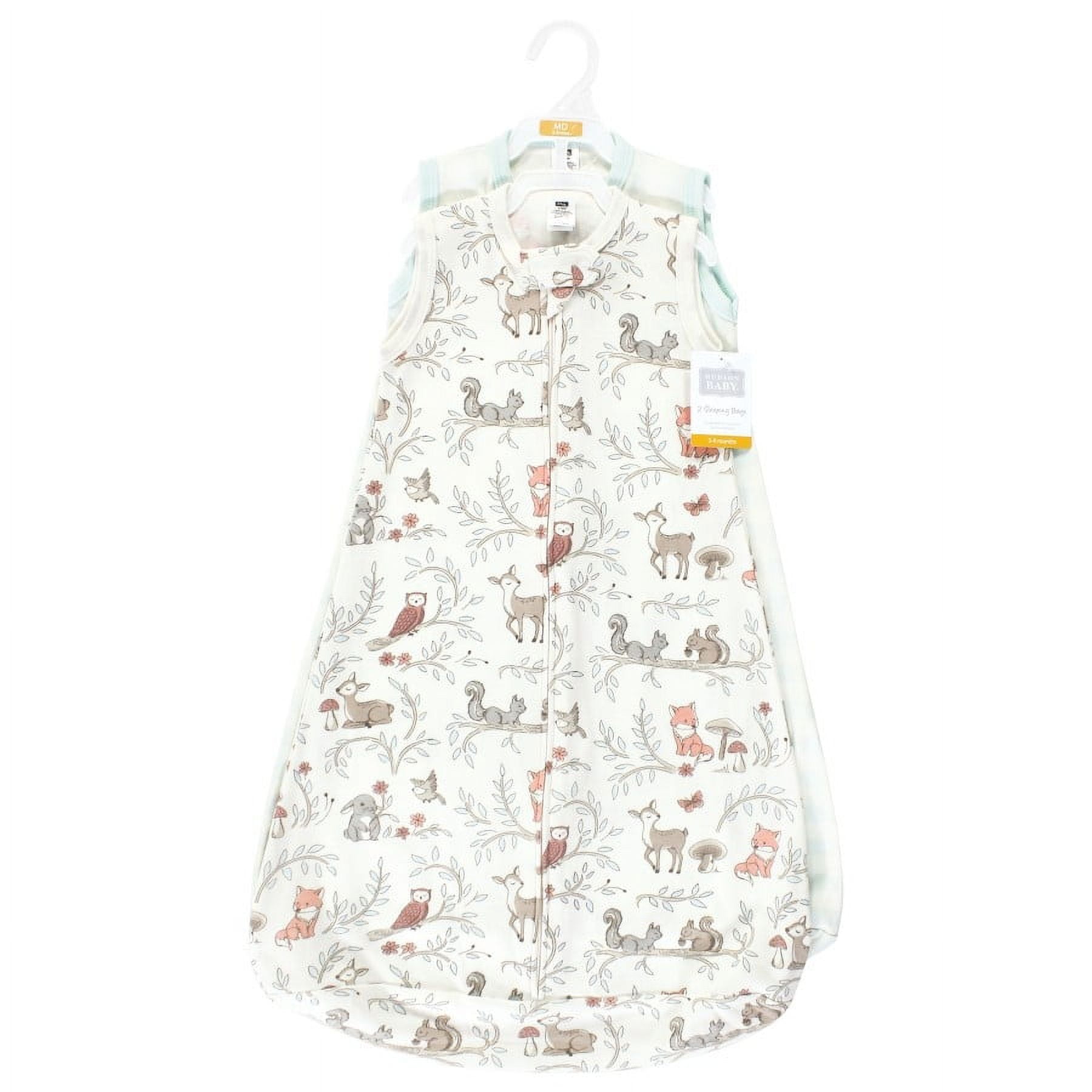 Hudson Baby Infant Girl Cotton Long-Sleeve Wearable Sleeping Bag, Sack, Blanket, Girl Woodland Pals Sleeveless, 12-18 Months