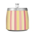 thumbnail image 7 of Yayeee Ashtray with Lid for Cigarette Smokeless Stainless Steel Home Ash Holder, Pink and Yellow Striped Pattern, 7 of 7