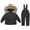 Black, variant on Kid's Baby One Piece Snowsuits Boys Girls Fashion Solid Color Down Jackets Keep Thickening Warm Outdoor Coat Jumpsuit Set
