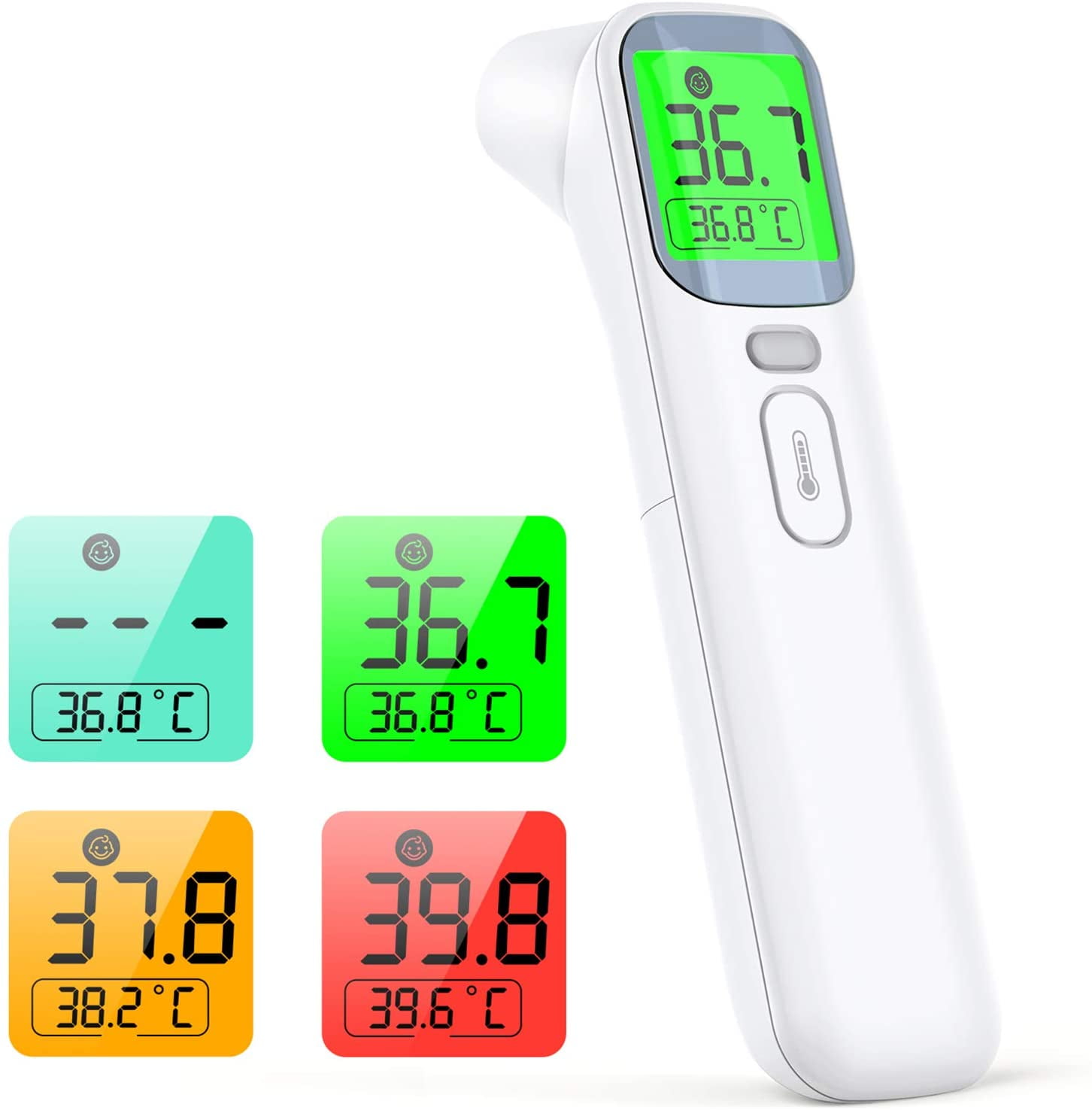 Infrared Thermometer Baby Temperature ， Portable Travel LCD Non-Contact IR Red Infrared Ray Electronic Thermometer Medical Health Care Measurement Meter Warning Alarm
