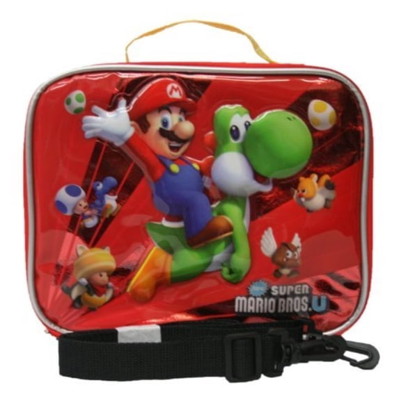 super mario bros red insulated lunch bag