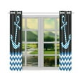 thumbnail image 3 of MYPOP Blue White Nautical Anchor Black Window Curtain Kitchen Curtain 26x39 inches (Two Piece), 3 of 3
