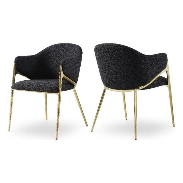 Meridian Furniture Nial Chaise de Salle à Manger Noire (Ensemble de 2)