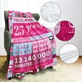 thumbnail image 5 of 12 Year Old Girl Birthday Gifts, Pink Love Rose Elements Happy Birthday Blanket, Sweet 12 Gifts for Girls Daughters Sisters Friends, 50"x60", 5 of 5