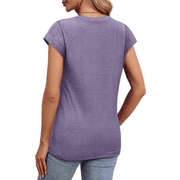 MOSHU Casual Womens T-Shirts Basic Tops for Women Cap Sleeve Loose Tank Tops