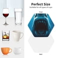 thumbnail image 6 of Pofeuu Open-Mouthed Shark Print Coasters for Drinks, 4Pack PU Leather Coasters, Bar Drink Coasters for Tabletop Protection, Furniture from Damage-Hexagon, 6 of 6
