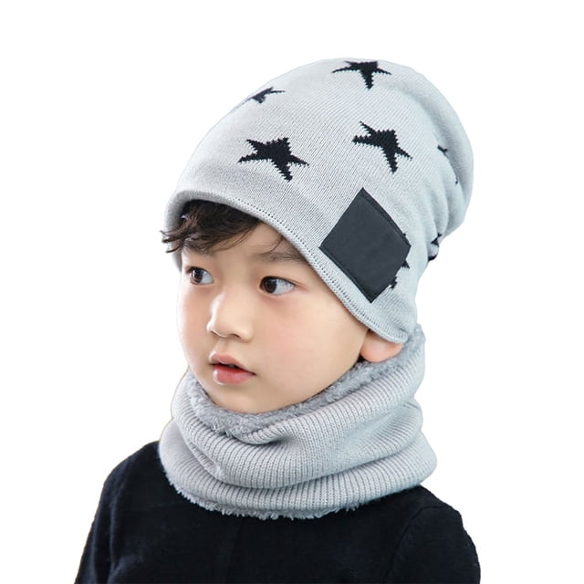 Sonducket Sombrero de invierno para niños Kit de calentador de cuello a prueba de viento de punto para niños Pesca de moda Sombreros gris claro Sonducket AP009504-07B
