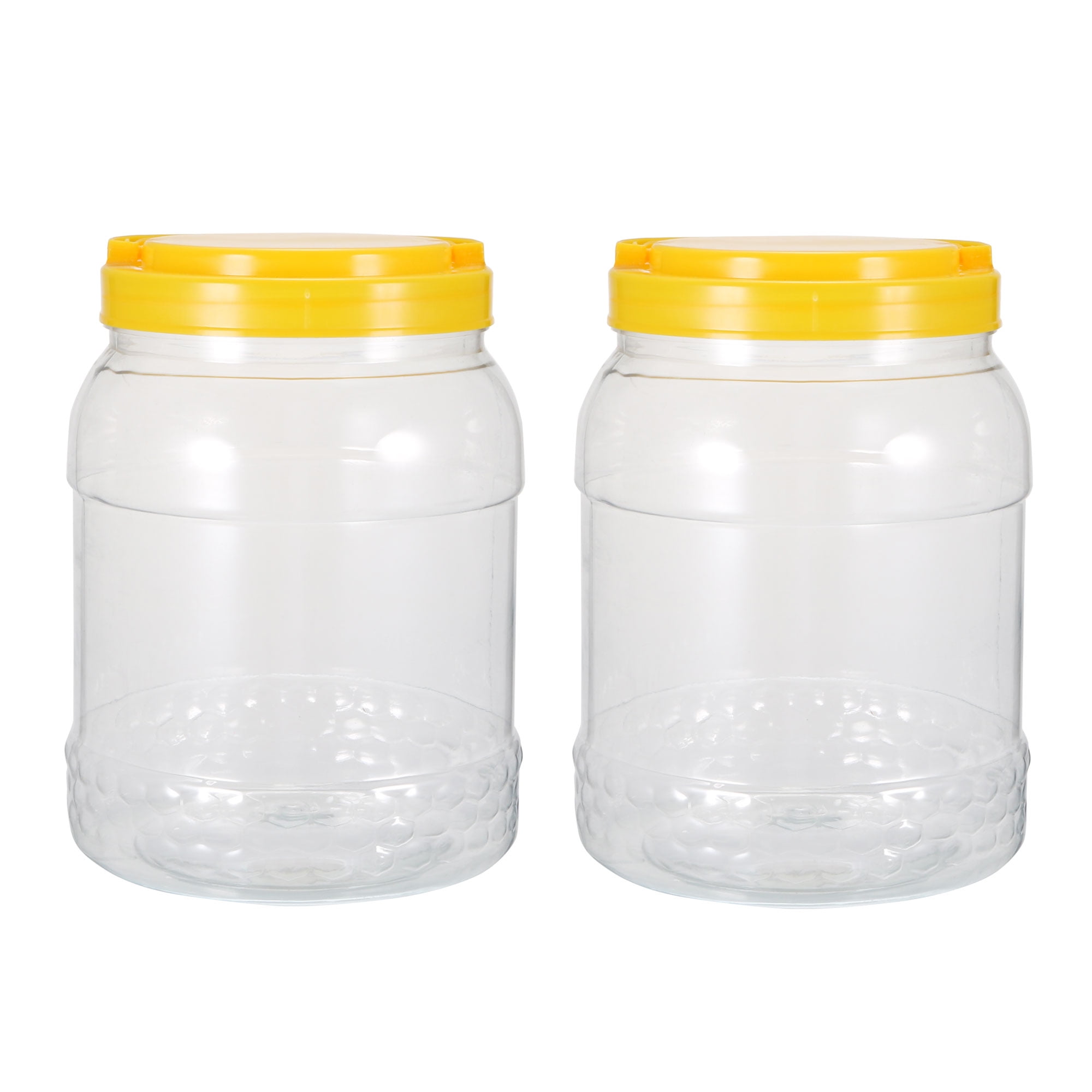Empty Plastic Storage Jars, 2200ml PET Screwon Lids Sealed Honey