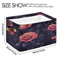 thumbnail image 4 of Square Storage Basket 14.2*10.2*8.3 Inch One Sizex1 Shelf Basket Open Home Storage Bins Bedroom Storage Basket Closet Storage Stylish Decor Cartoon Red Rose, 4 of 9