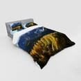 thumbnail image 3 of Landscape Duvet Cover Set, Snow Village Mountain Retreat in Colorado Park Pine Region Peak Photography Print, Bedding Set with Shams and Fitted Sheet, 3 Sizes, by Ambesonne, 3 of 3