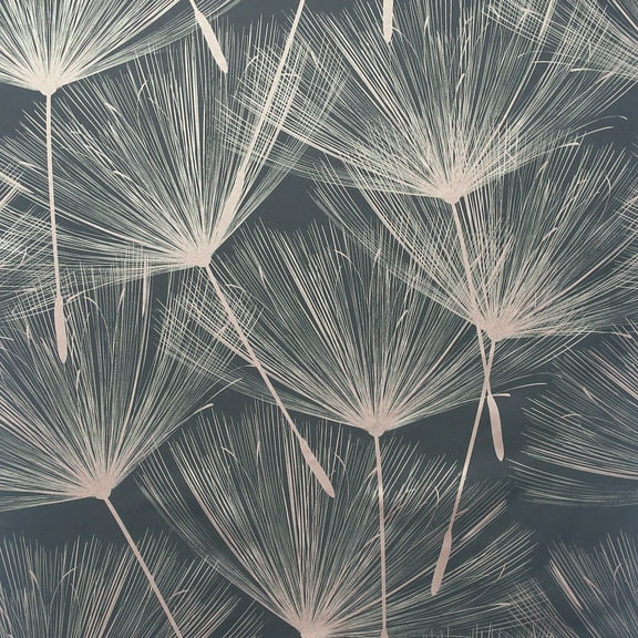 Harmony Dandelion Wallpaper - 20.8 in. W x 33 ft. L Charcoal