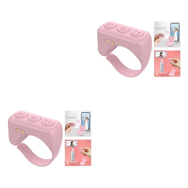 Seitruly Controlador de video Bluetooth Fingertip Disparadores remotos para teléfonos inteligentes 2piezas Rosa