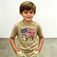 thumbnail image 3 of XINPING 250 Years American Flag T-Shirt for Kids, Patriotic Graphic Crew Neck Short Sleeved Fashionable 4th of July Summer Celebration Top for Boys and Girls, 3 of 6