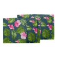 thumbnail image 3 of S4Sassy Blue Tropical Leaves & Floral Washable Placemats & Napkins Table Decor Dining Mats, 3 of 3