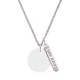 thumbnail image 1 of Delight Jewelry Acrylic 1" Disc Imitation Pearl Silvertone Live the Life You Have Imagined Bar Charm Necklace, 23", 1 of 4