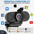 thumbnail image 5 of Full HD Web Camera, 1080p Webcam w/ Built-In Microphone & Lens Cover, 30fps, USB 2.0, 120° View Streaming Cam by Mata1-USA, 5 of 8