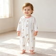 thumbnail image 2 of Karoyedx Infant Rompers for Boys Newborn Baby Boy Winter Clothes Long Sleeve Jumpsuit Romper Playsuit Infant Baby Boy Fall Outfit White Size,6-9 Months, 2 of 4