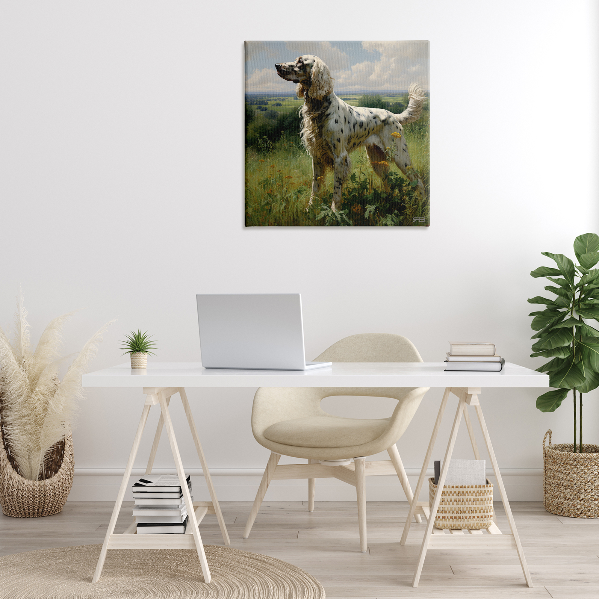Stupell Industries Dalmatian Dog in Countryside Animals & Insects Painting Gallery Wrapped Canvas Art Print Wall Art, 30 x 30
