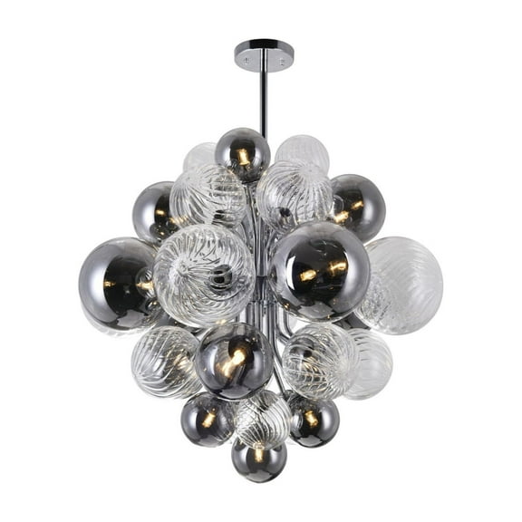 CWI Lighting Pallocino 15 Light Contemporary Metal Chandelier in Chrome