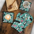 thumbnail image 5 of Border Collie Dog and Flower Florals Kitchen Oven Mitt and Pot Holder Sets 2 Pcs for Baking, Cooking and Grilling, Heat Resistant Up To 392 °F, 5 of 7