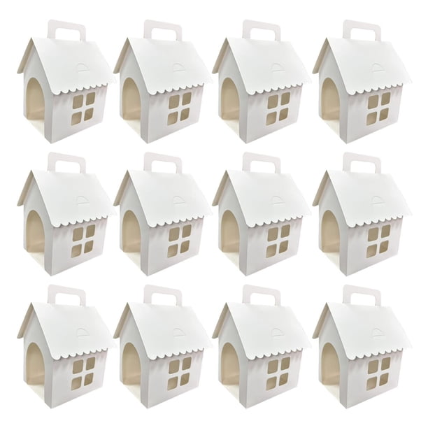 12 Piezas Cajas de Regalo Caja Dulcera con Asa Accesorios de Presentación Papel Manualidades Vacía Resistente Creativa para Fiestas Decoración de Bodas Celebraciones Cumpleaños Estilo A