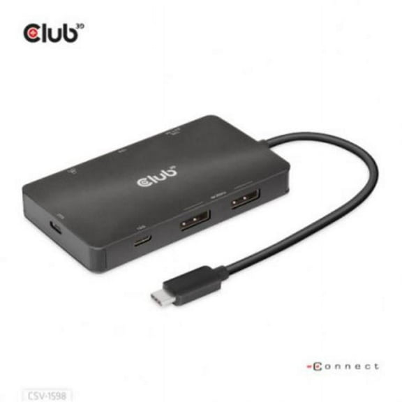Club 3D USB Gen2 Type-C to Dual DisplayPort 4k60Hz 7-in-1 Portable Dock - for Desktop PC/Monitor - USB Type C - 2 Displays Supported - 4K - 3840 x 2160 - 5 x USB Ports - 2 x USB Type-A Ports - USB ...