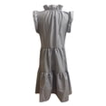 thumbnail image 4 of LOVZFMLL Robes d'Été pour Femmes Couleur Unie Mode Décontractée Col Montant Sans Manches Col Rond, 4 of 4
