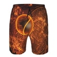 thumbnail image 3 of Susaid Tennis Racket In Fire Print Men's Swim Trunks Hawaiian Bathing Mesh Lining Suit Swimsuits Beach Shorts with Pockets-Small, 3 of 6