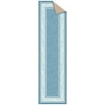 thumbnail image 4 of Ottomanson Border Hallway Runner Rug 2'7" x 9'10" - Non Slip Low Pile Carpet, Blue, 4 of 14