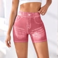 thumbnail image 4 of Holzkary Womens Scrunch Butt Lifting Shorts Faux Denim Gym Booty Shorts Seamless High Waist Workout Yoga Biker Jean Shorts scrunch butt shorts Pink M, 4 of 8