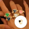 thumbnail image 2 of Elegant Adjustable Rings Opening Heart Shape Geometric Alloy Texture Suitable for Various Occasion, 2 of 13