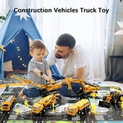 JoyStone Construction Vehicles Boys Toy Playsets, Crane Truck Excavator Crane Dump Truck Toy Car Sets Gift for Kids Toddlers