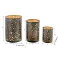 thumbnail image 2 of Christmas Black Metal Star Cut Out Candle Holder Set Of 3, 2 of 3
