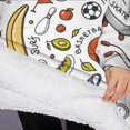thumbnail image 3 of Oversized Wearable Blanket Hoodie,Baseball Football Pattern Sherpa Blanket Hoodie with Super Pockets,Super Warm Fuzzy Pullover for Women & Men, 3 of 6