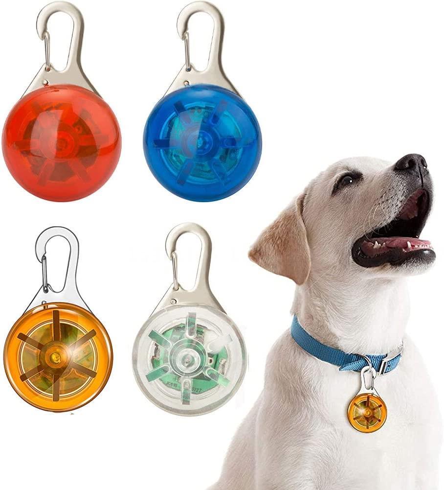 4 Pack LED Dog Collar, LED Light Up Clipon Dog Collar Light, Dog