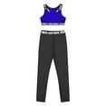 thumbnail image 4 of ZDHOOR Kids Girls 2Pcs Dance Sports Outfit Crop Top with Athletic Jogging Leggings Yoga Suit Set Sapphire 14, 4 of 6