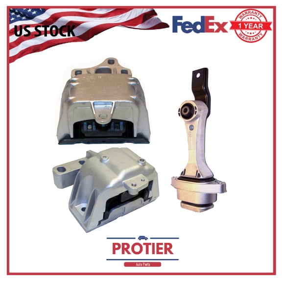Engine & Trans Mount Set 3PCS for Volkswagen Passenger Jetta Golf L4 1.8l 1781cc L4 1.9l 1896cc Diesel 1999-2006
