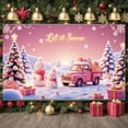 thumbnail image 3 of Snowman Theme Snowman Banner Let it Snow Design Christmas Banner Pink Golden Text Winter Banner for Christmas Party Winter Celebration Indoor Decoration, 3 of 9