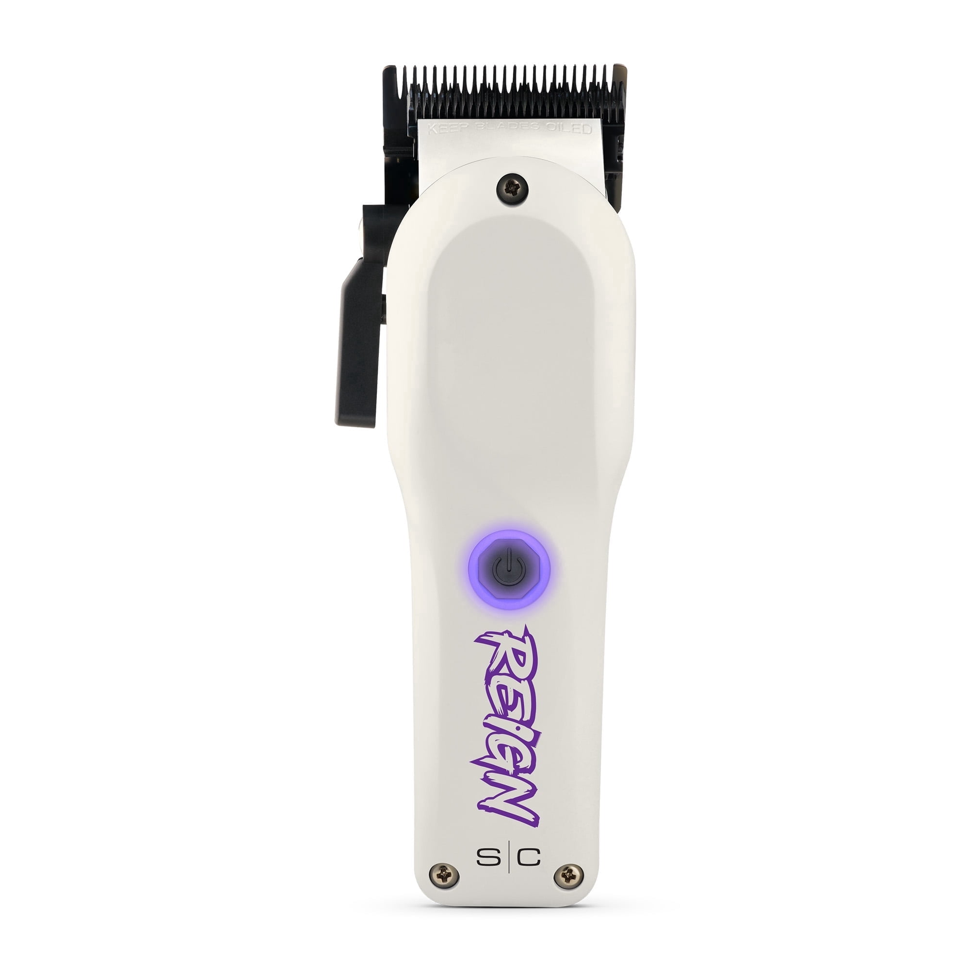 StyleCraft Reign Professional Hair Clipper with Brushless Motor, USB-C Rechargeable, Black Diamond Echo Taper Blade, White